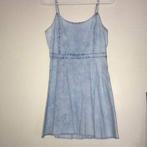 American eagle acid washed blue skater dress